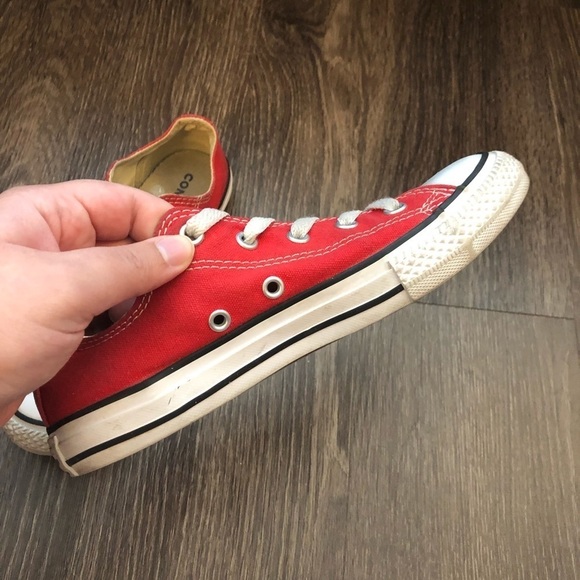 Red Converse Low Top Sneakers - Picture 6 of 10